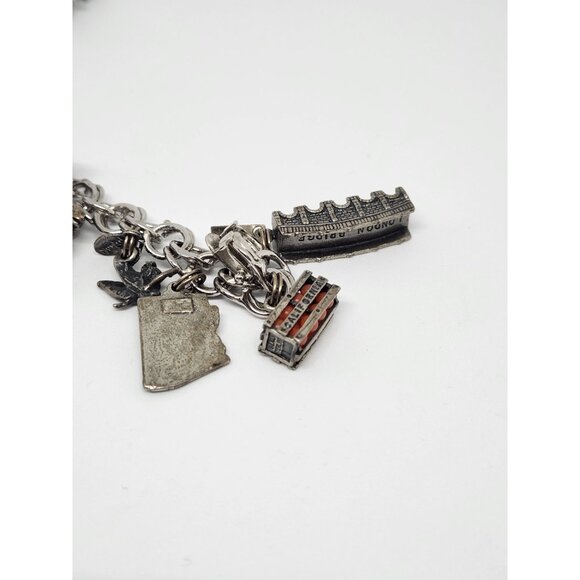 Sterling Silver 15 Charm Bracelet Disney Bambi Tinkerbell California San Fran - Picture 2 of 10